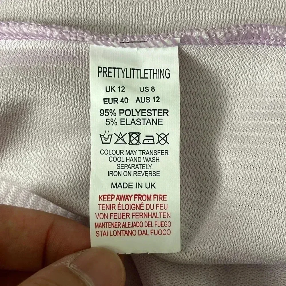 Pretty little thing size 8 light lilac zip‎ up jacket